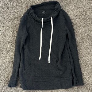 LOFT Dark Gray Cowl Neck Hoodie
